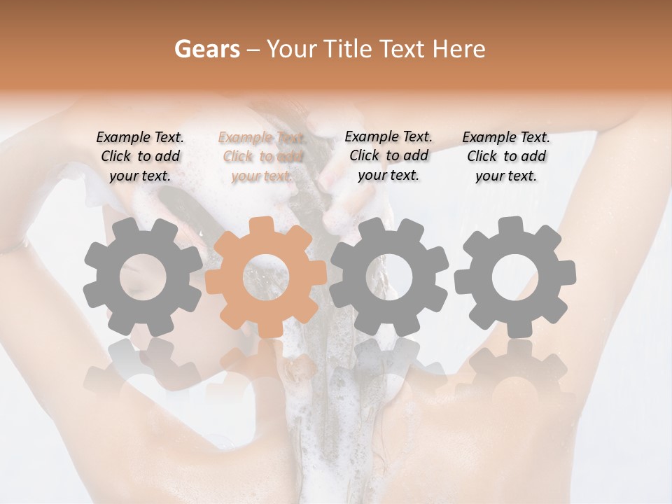 Close-Up Portrait Of Young Pretty Woman Taking Shower PowerPoint Template