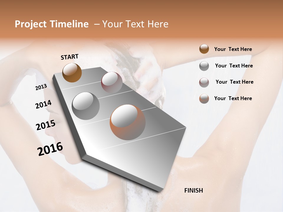 Close-Up Portrait Of Young Pretty Woman Taking Shower PowerPoint Template