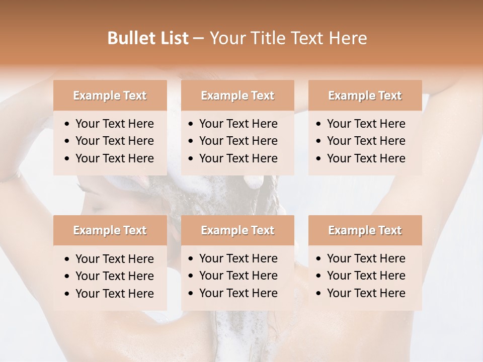 Close-Up Portrait Of Young Pretty Woman Taking Shower PowerPoint Template