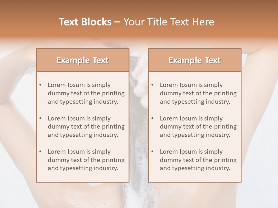 Close-Up Portrait Of Young Pretty Woman Taking Shower PowerPoint Template