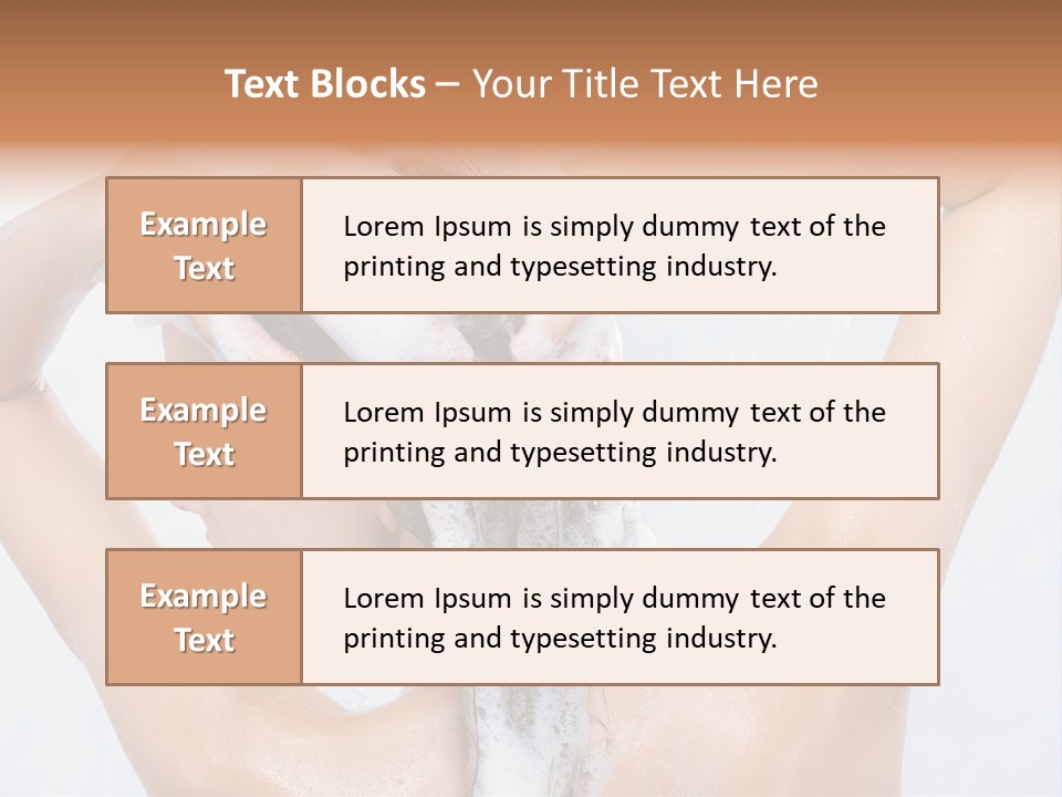 Close-Up Portrait Of Young Pretty Woman Taking Shower PowerPoint Template