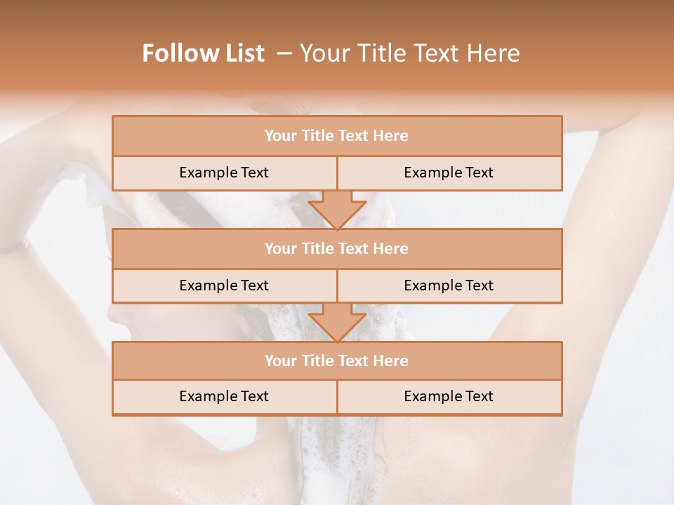 Close-Up Portrait Of Young Pretty Woman Taking Shower PowerPoint Template