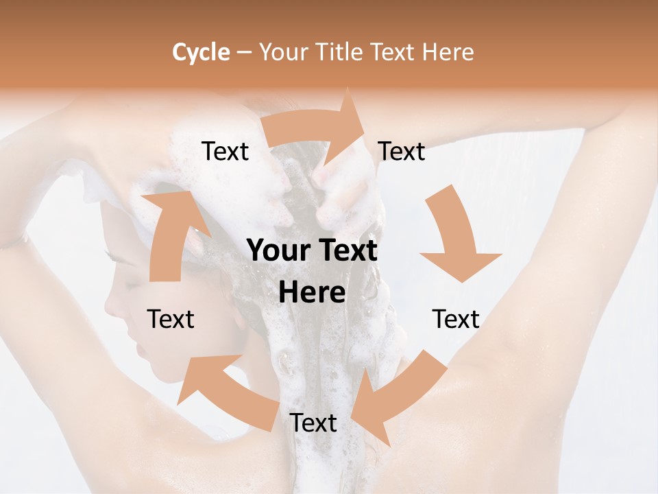 Close-Up Portrait Of Young Pretty Woman Taking Shower PowerPoint Template