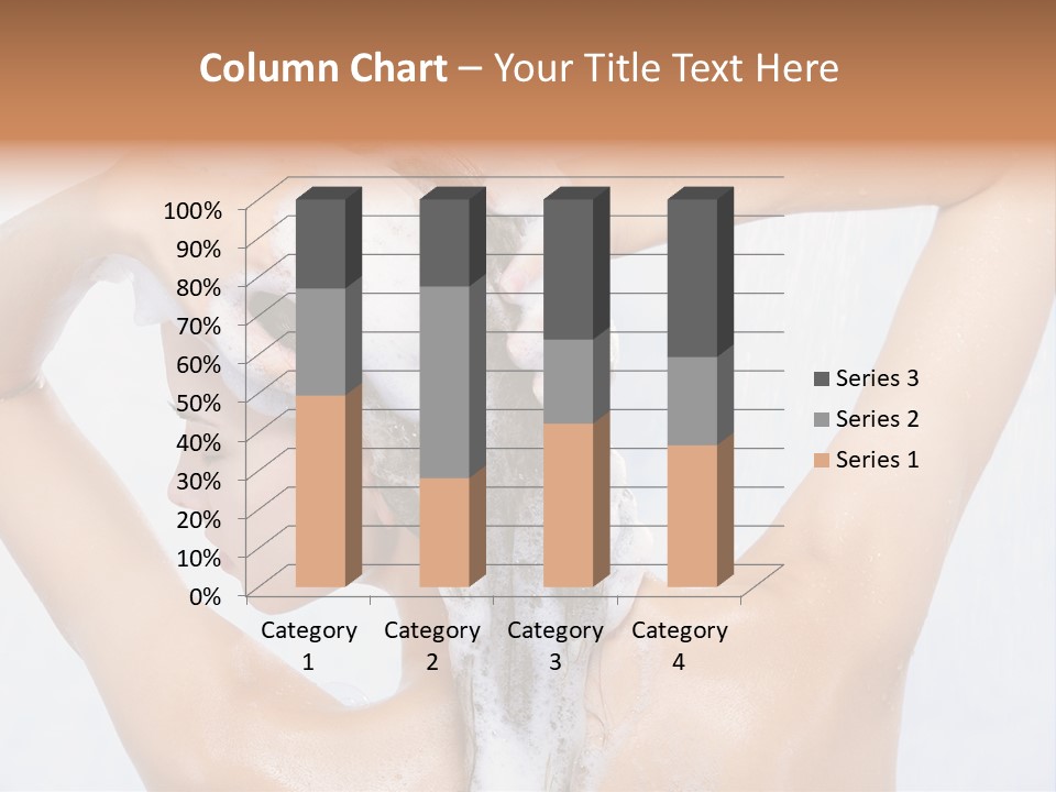 Close-Up Portrait Of Young Pretty Woman Taking Shower PowerPoint Template