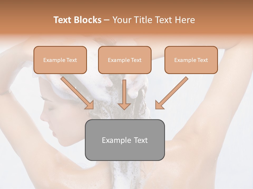 Close-Up Portrait Of Young Pretty Woman Taking Shower PowerPoint Template