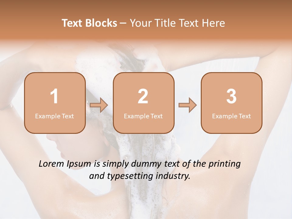 Close-Up Portrait Of Young Pretty Woman Taking Shower PowerPoint Template