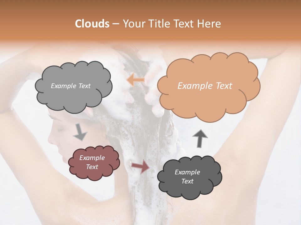 Close-Up Portrait Of Young Pretty Woman Taking Shower PowerPoint Template