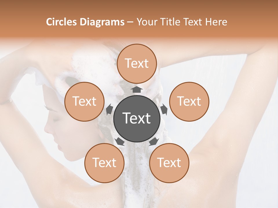 Close-Up Portrait Of Young Pretty Woman Taking Shower PowerPoint Template