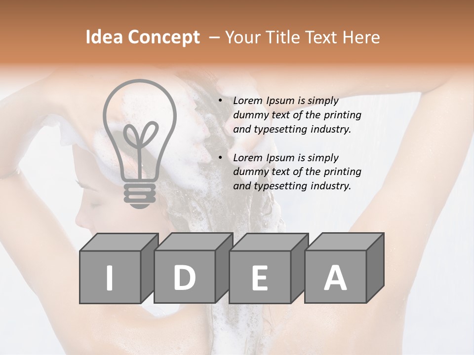 Close-Up Portrait Of Young Pretty Woman Taking Shower PowerPoint Template