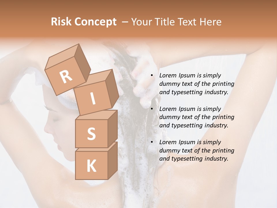 Close-Up Portrait Of Young Pretty Woman Taking Shower PowerPoint Template