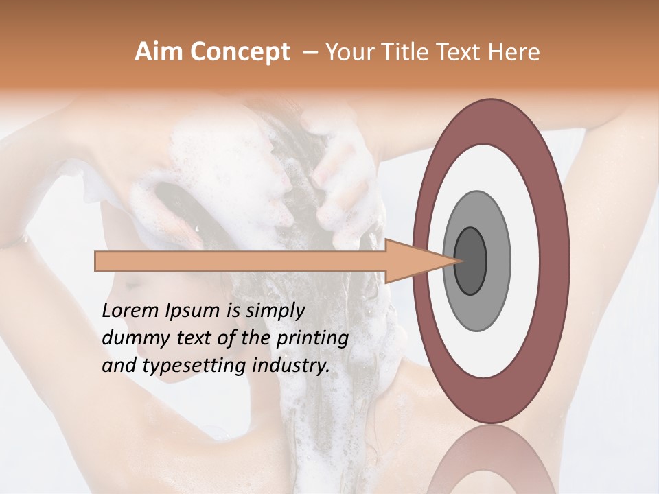 Close-Up Portrait Of Young Pretty Woman Taking Shower PowerPoint Template