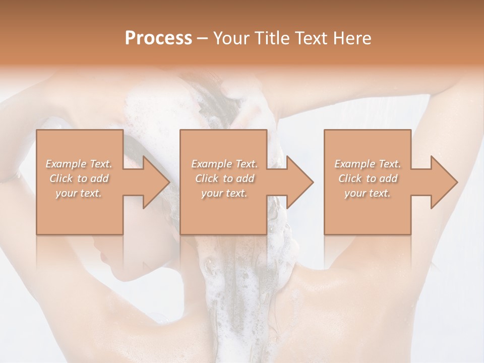 Close-Up Portrait Of Young Pretty Woman Taking Shower PowerPoint Template