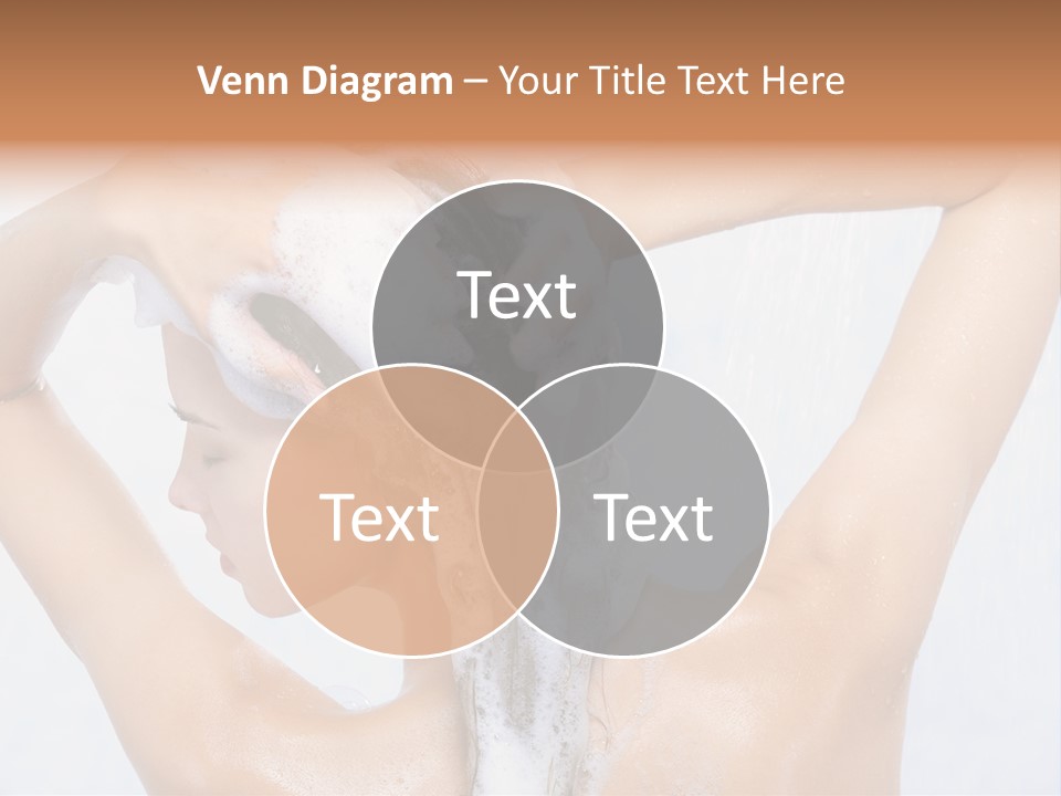 Close-Up Portrait Of Young Pretty Woman Taking Shower PowerPoint Template