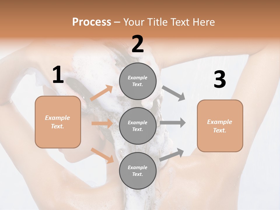 Close-Up Portrait Of Young Pretty Woman Taking Shower PowerPoint Template