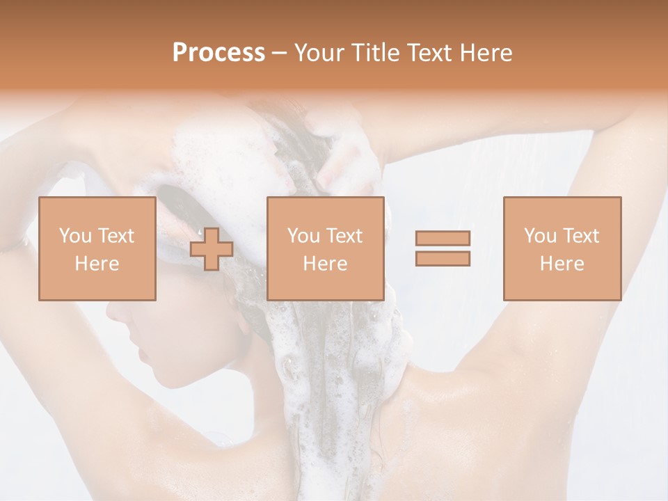 Close-Up Portrait Of Young Pretty Woman Taking Shower PowerPoint Template