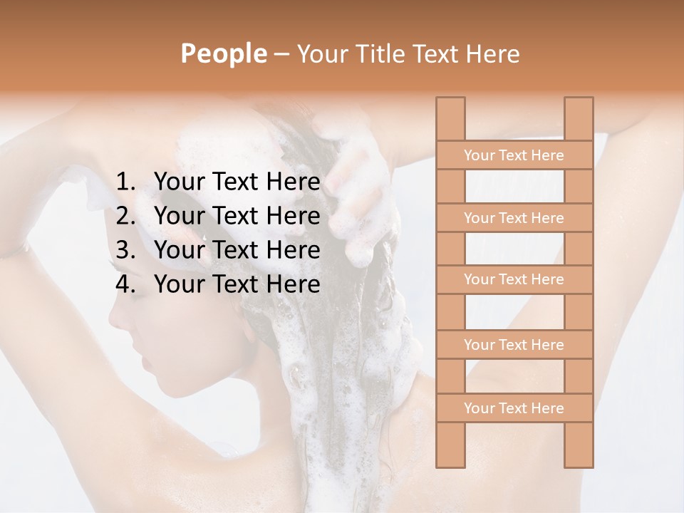 Close-Up Portrait Of Young Pretty Woman Taking Shower PowerPoint Template