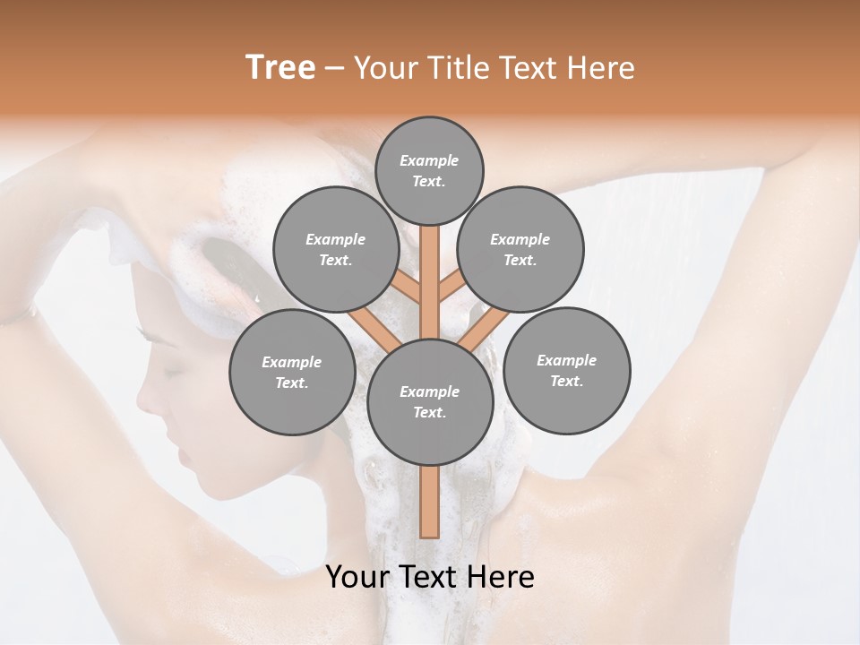 Close-Up Portrait Of Young Pretty Woman Taking Shower PowerPoint Template