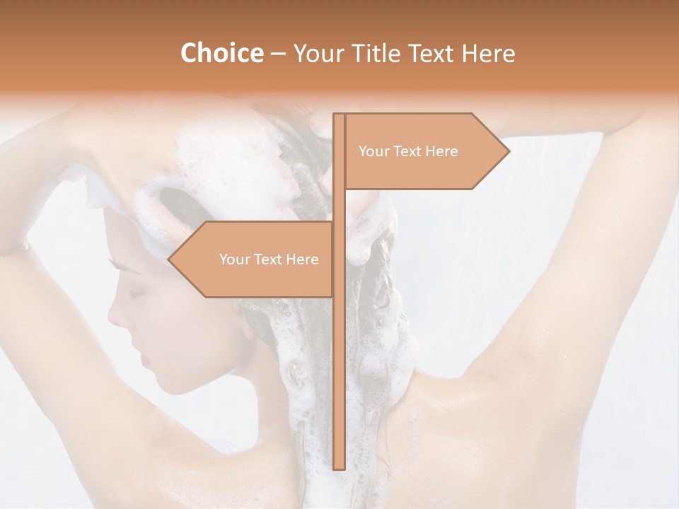 Close-Up Portrait Of Young Pretty Woman Taking Shower PowerPoint Template