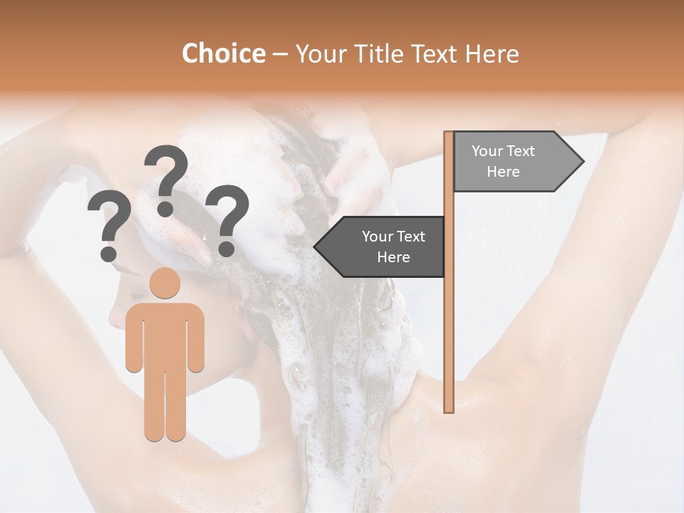 Close-Up Portrait Of Young Pretty Woman Taking Shower PowerPoint Template