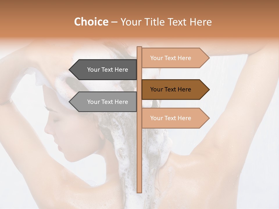 Close-Up Portrait Of Young Pretty Woman Taking Shower PowerPoint Template