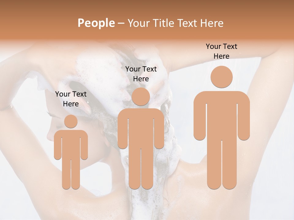 Close-Up Portrait Of Young Pretty Woman Taking Shower PowerPoint Template