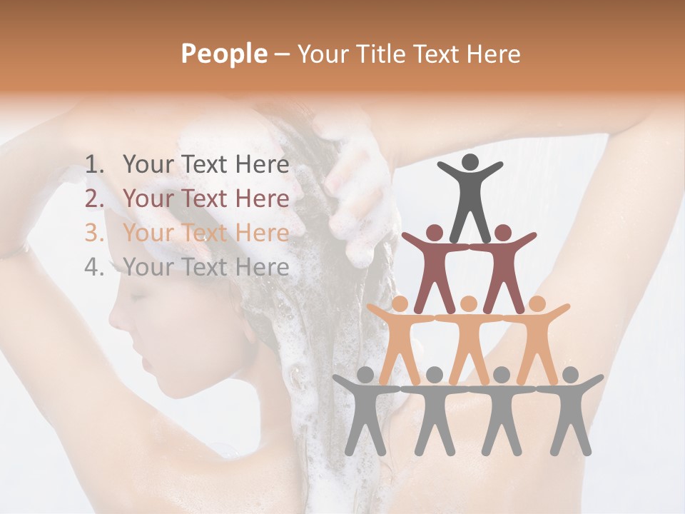 Close-Up Portrait Of Young Pretty Woman Taking Shower PowerPoint Template