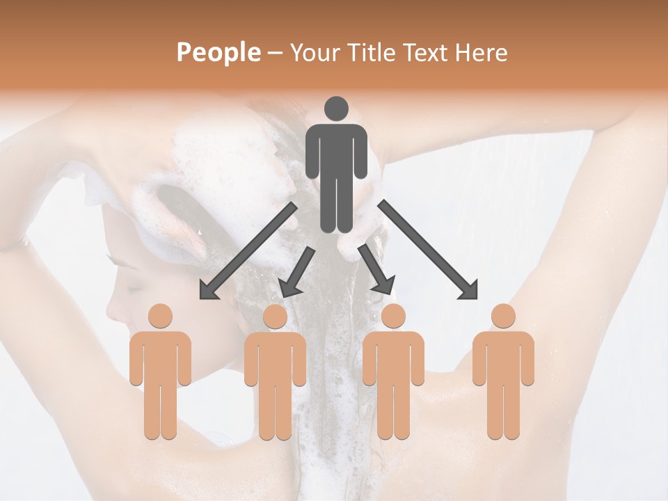 Close-Up Portrait Of Young Pretty Woman Taking Shower PowerPoint Template