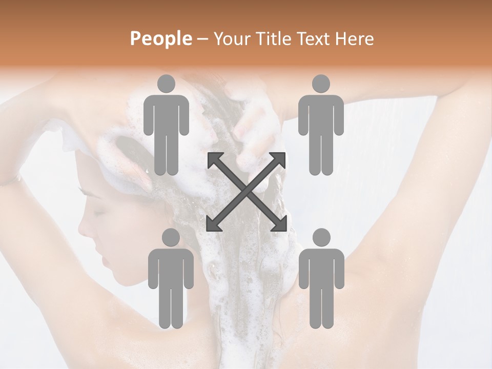 Close-Up Portrait Of Young Pretty Woman Taking Shower PowerPoint Template