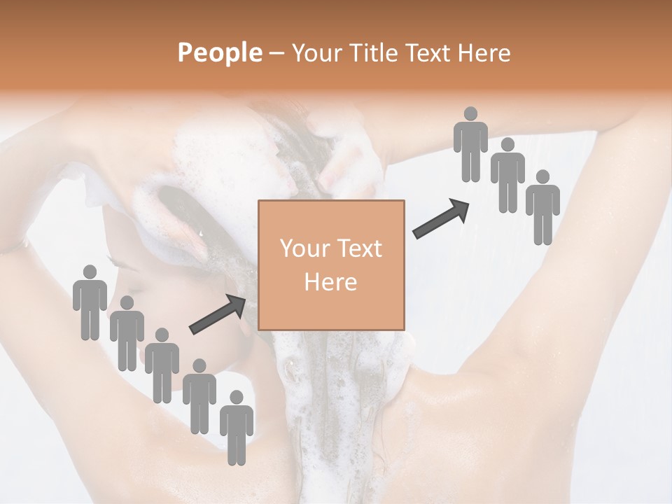 Close-Up Portrait Of Young Pretty Woman Taking Shower PowerPoint Template