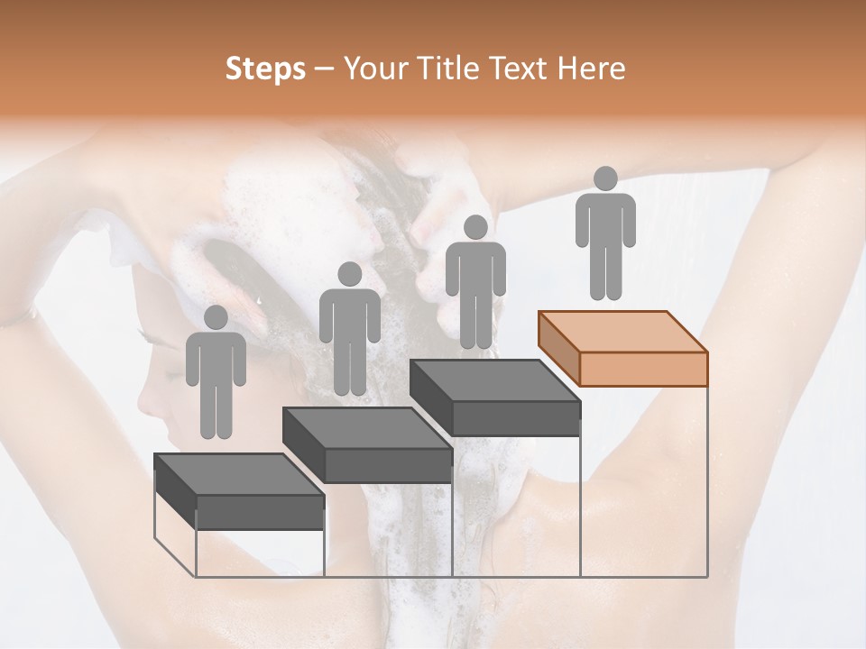 Close-Up Portrait Of Young Pretty Woman Taking Shower PowerPoint Template