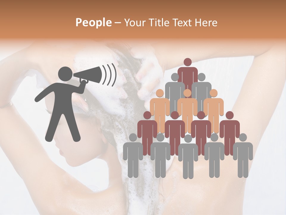 Close-Up Portrait Of Young Pretty Woman Taking Shower PowerPoint Template