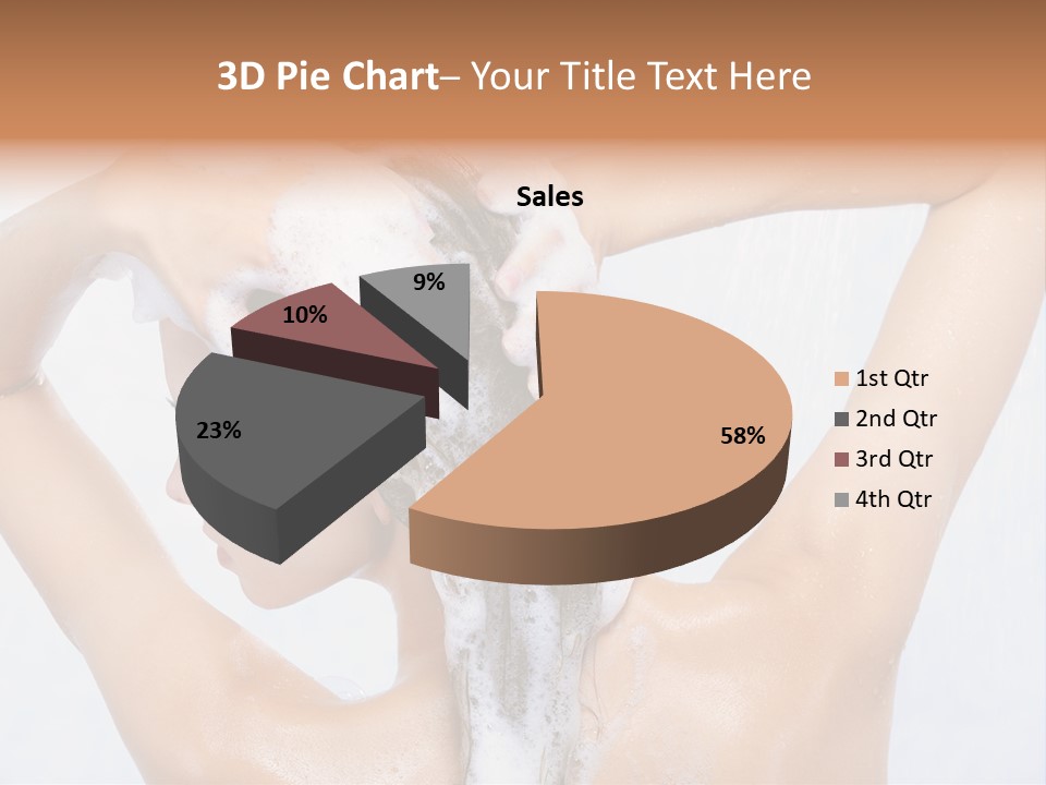 Close-Up Portrait Of Young Pretty Woman Taking Shower PowerPoint Template
