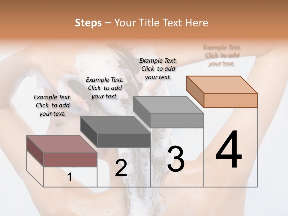 Close-Up Portrait Of Young Pretty Woman Taking Shower PowerPoint Template