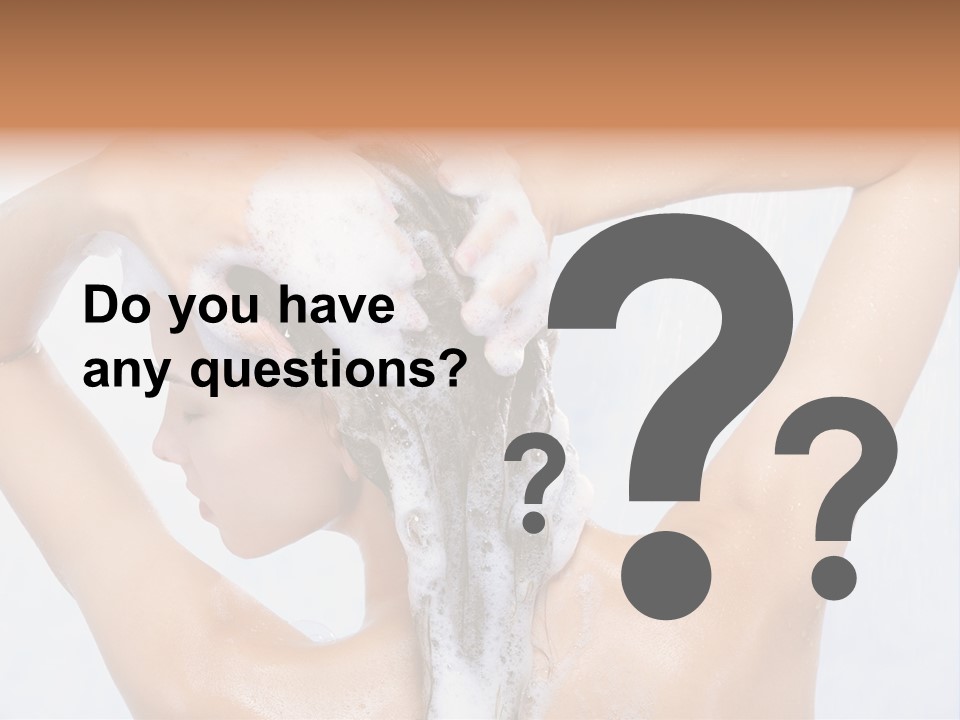 Close-Up Portrait Of Young Pretty Woman Taking Shower PowerPoint Template