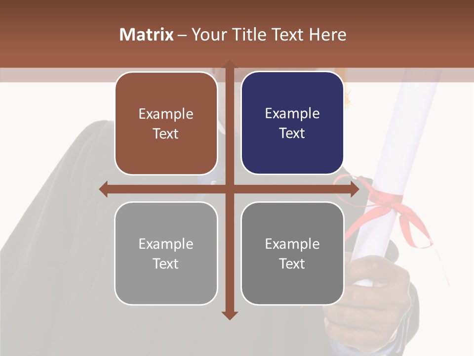 Handsome Young African American Man Holding Graduation Diploma PowerPoint Template