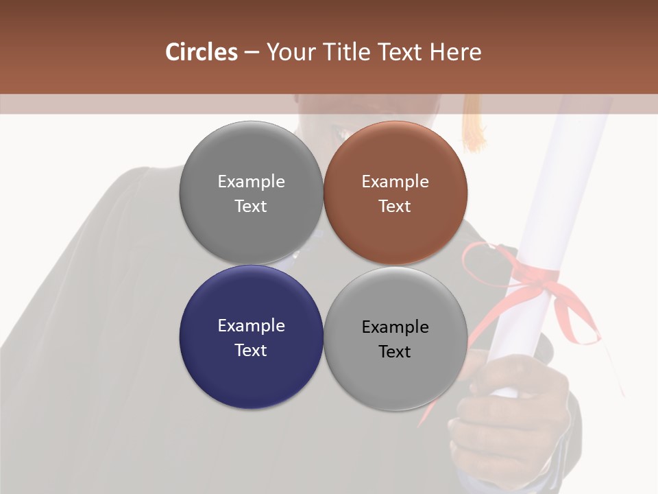 Handsome Young African American Man Holding Graduation Diploma PowerPoint Template