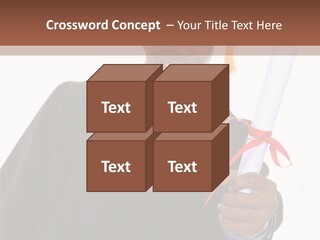 Handsome Young African American Man Holding Graduation Diploma PowerPoint Template