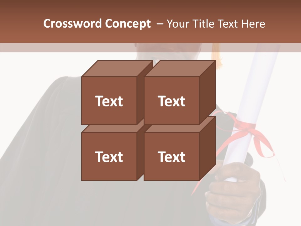 Handsome Young African American Man Holding Graduation Diploma PowerPoint Template