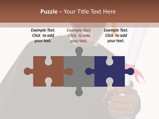 Handsome Young African American Man Holding Graduation Diploma PowerPoint Template