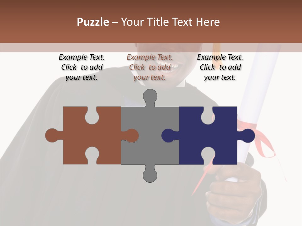 Handsome Young African American Man Holding Graduation Diploma PowerPoint Template