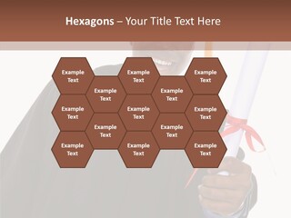 Handsome Young African American Man Holding Graduation Diploma PowerPoint Template