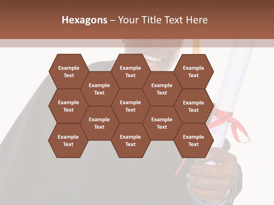 Handsome Young African American Man Holding Graduation Diploma PowerPoint Template