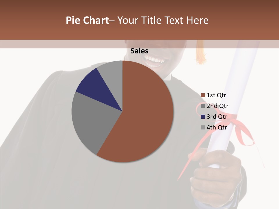 Handsome Young African American Man Holding Graduation Diploma PowerPoint Template