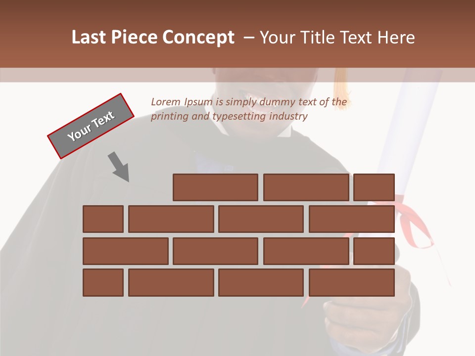 Handsome Young African American Man Holding Graduation Diploma PowerPoint Template