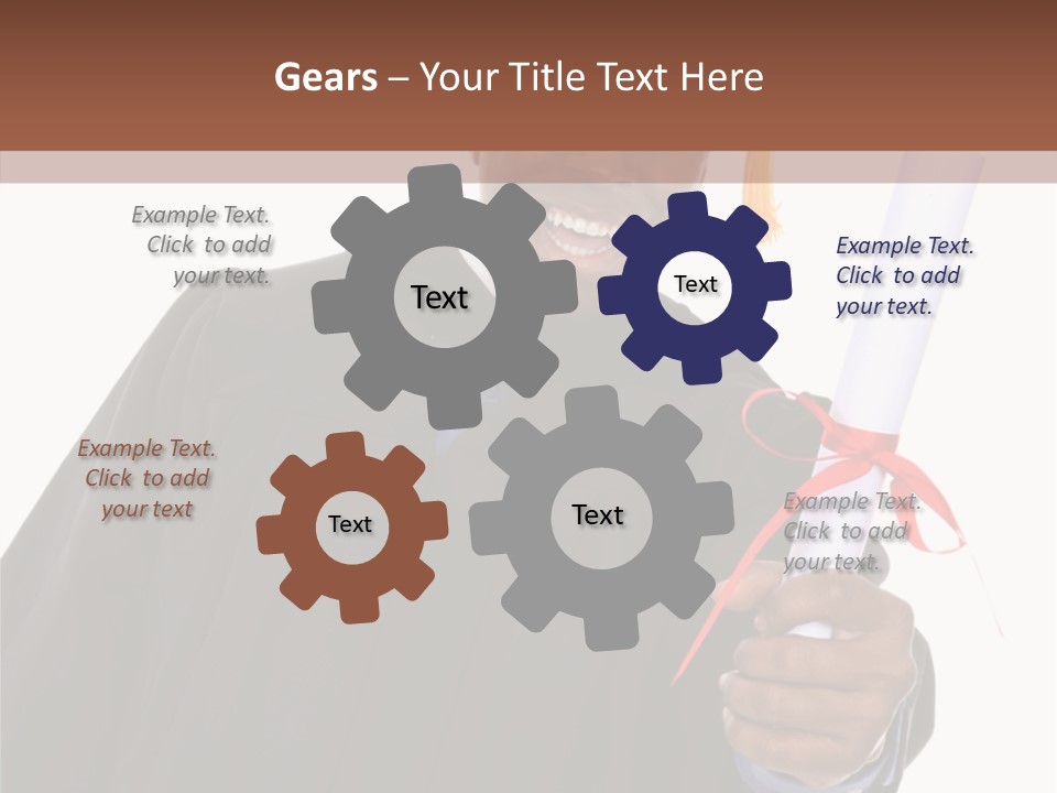 Handsome Young African American Man Holding Graduation Diploma PowerPoint Template