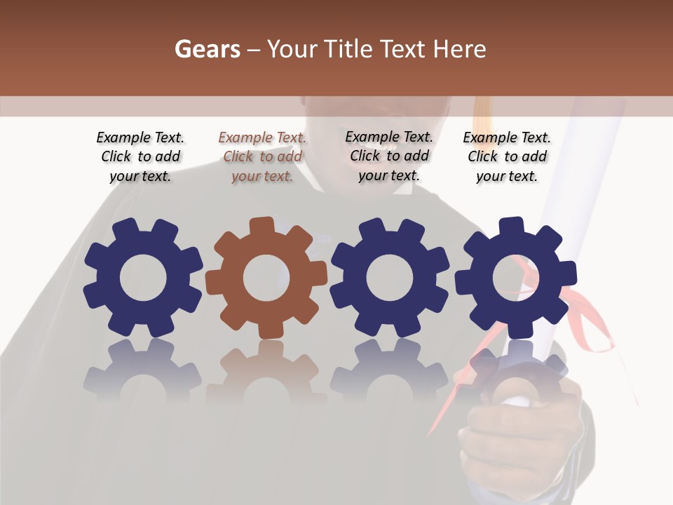 Handsome Young African American Man Holding Graduation Diploma PowerPoint Template