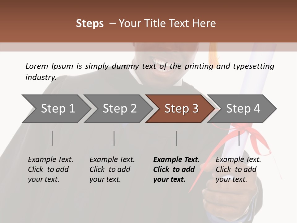 Handsome Young African American Man Holding Graduation Diploma PowerPoint Template