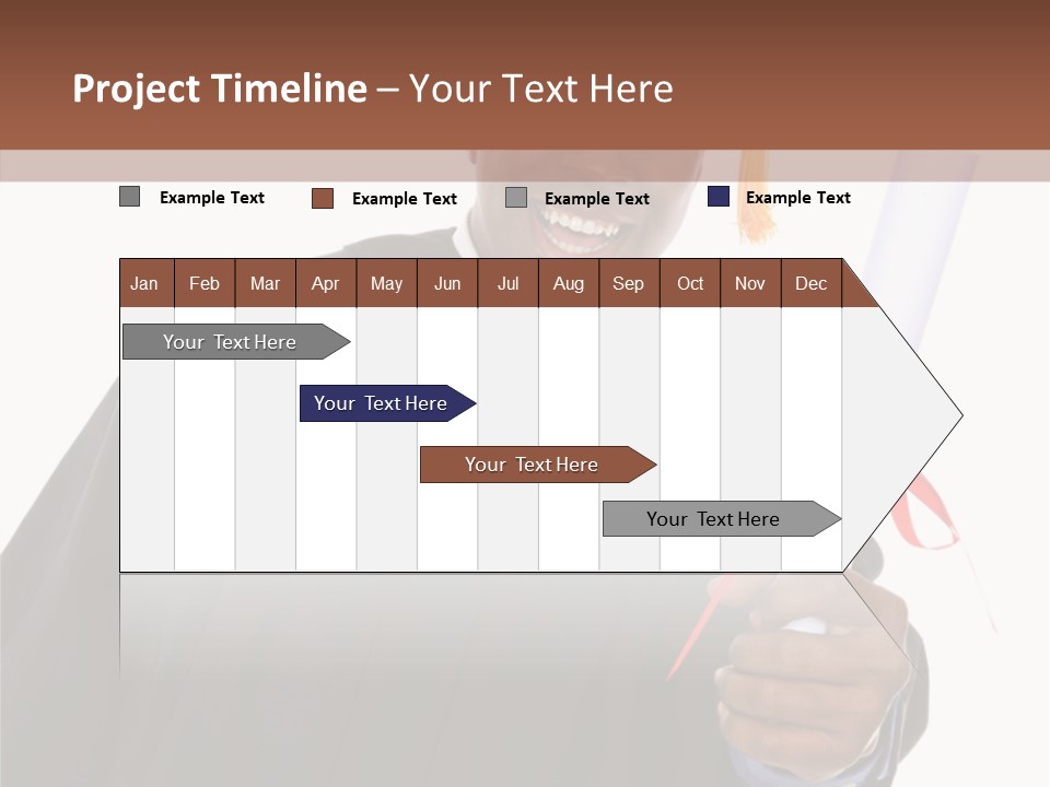 Handsome Young African American Man Holding Graduation Diploma PowerPoint Template