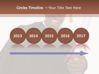Handsome Young African American Man Holding Graduation Diploma PowerPoint Template