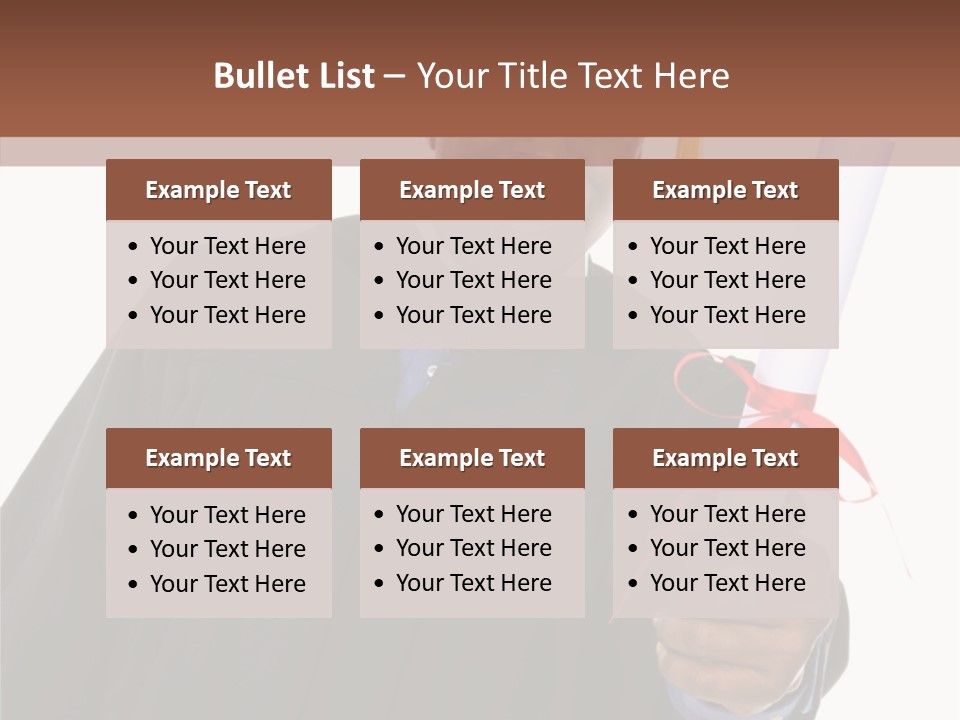 Handsome Young African American Man Holding Graduation Diploma PowerPoint Template